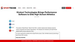 Kinduct Technologies Brings Performance Software to High School