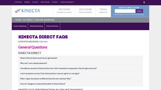 Kinecta Direct Online Banking FAQs