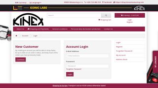 Account Login | Measuring tools KINEX