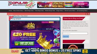 King Jackpot Bingo | £20 free No Deposit Required - Top Bingo Sites UK