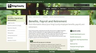 Benefits, Payroll and Retirement - King County