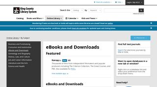 eBooks and Downloads | Online Library | King County Library System