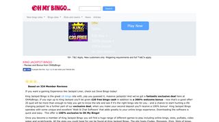 King Jackpot Bingo | Exclusive £20 free bingo - OhMyBingo