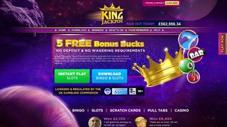 NO Deposit Bingo Games Online, Get 5 Bonus Bucks at King Jackpot UK