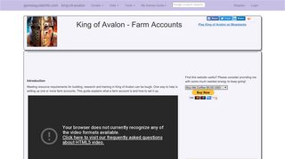 King of Avalon - Farm Accounts - Games Guide