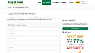 Online Loan Request | Online Loans for Bad Credit - King of Kash