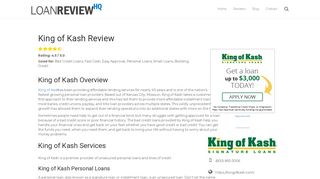 King of Kash Review and Comparison - Loan Review HQ