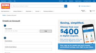 Create an Account - King Soopers
