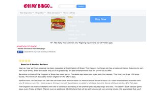 Kingdom of Bingo| Play Today | 300% First Bonus - OhMyBingo
