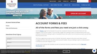 Self-Directed IRA Account Forms and Fees | Kingdom Trust