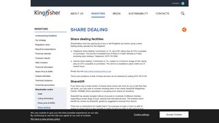 Kingfisher plc - Investors - Shareholder centre - Share dealing