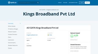 AS132976 Kings Broadband Pvt Ltd - IPinfo IP Address Geolocation API