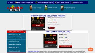 Kings Chance Mobile Casino – R250 Free Mobile Bonus