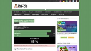 Kings Chance Casino Review | $20 No Deposit Code - NoDepositKings
