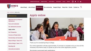 Apply online - King's College