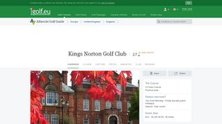 Kings Norton Golf Club, Birmingham, United Kingdom - Albrecht Golf ...