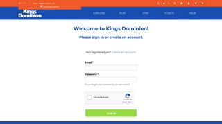 Login or Sign up for an Account - Kings Dominion