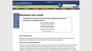 Kingsborough Community College - Blackboard User Guide