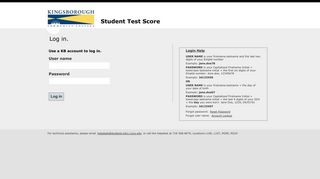 Log in - Student Test Score
