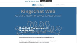 KingsChat Web Version 1.0 Now Available