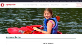 Account Login for Parents, Staff and Alumni at Kingsley Pines Camp