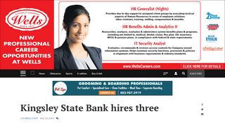Kingsley State Bank hires three | Business Local Transitions ...