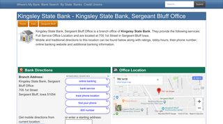 Kingsley State Bank in Sergeant Bluff Iowa - 705 1st Street Hours and ...