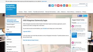 OSIS Kingston University login - Information and Technology Services ...