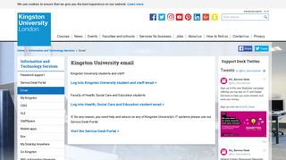 Kingston University email - Information and Technology Services ...