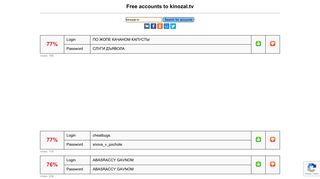 kinozal.tv - free accounts, logins and passwords