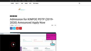 Admission for KINPOE PDTP (2019-2020) Announced Apply Now