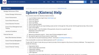 Sphere (Kintera) Help | Boy Scouts of America