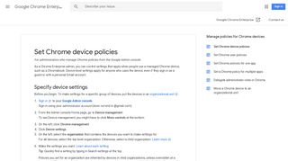 Set Chrome device policies - Google Chrome Enterprise Help