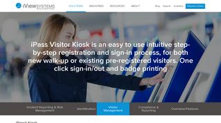 iPass Visitor Management Kiosk. One click sign-in/out & badge printing