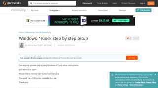 Windows-7 Kiosk step by step setup - Networking - Spiceworks Community