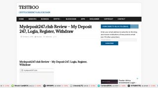 Mydeposit247.club Review - My Deposit 247, Login, Register, Withdraw