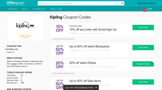 25% off Kipling Coupons & Promo Codes + Free Shipping 2019
