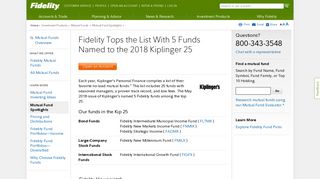 Fidelity Tops the List With Five Funds Named to the Kiplinger 25 ...