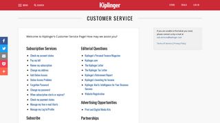 Customer Service - Kiplinger