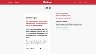 Log In - Kiplinger