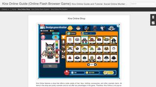 Kira Online Shop | Kira Online Guide (Online Flash Browser Game)