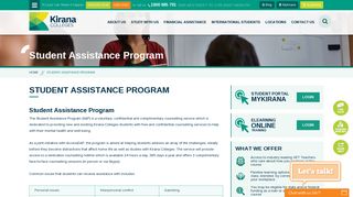 Student Assistance Program - Kirana Colleges