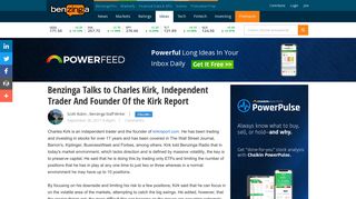 Benzinga Talks to Charles Kirk, Independent Trader And Founder Of ...