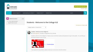 Students - Welcome to the College VLE - KC VLE - Kirklees College