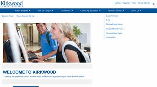 Setting up student email - Kirkwood