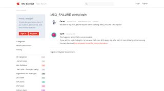 MSG_FAILURE during login - Kite Connect developer forum - Zerodha