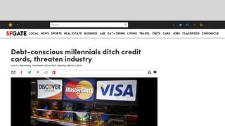 Debt-conscious millennials ditch credit cards, threaten industry - SFGate