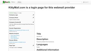 KittyMail.com is a login page for this webmail provider - AboutUs