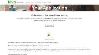 Your Application — Kiva