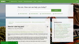 How do I start my pass? : Kiwi Experience